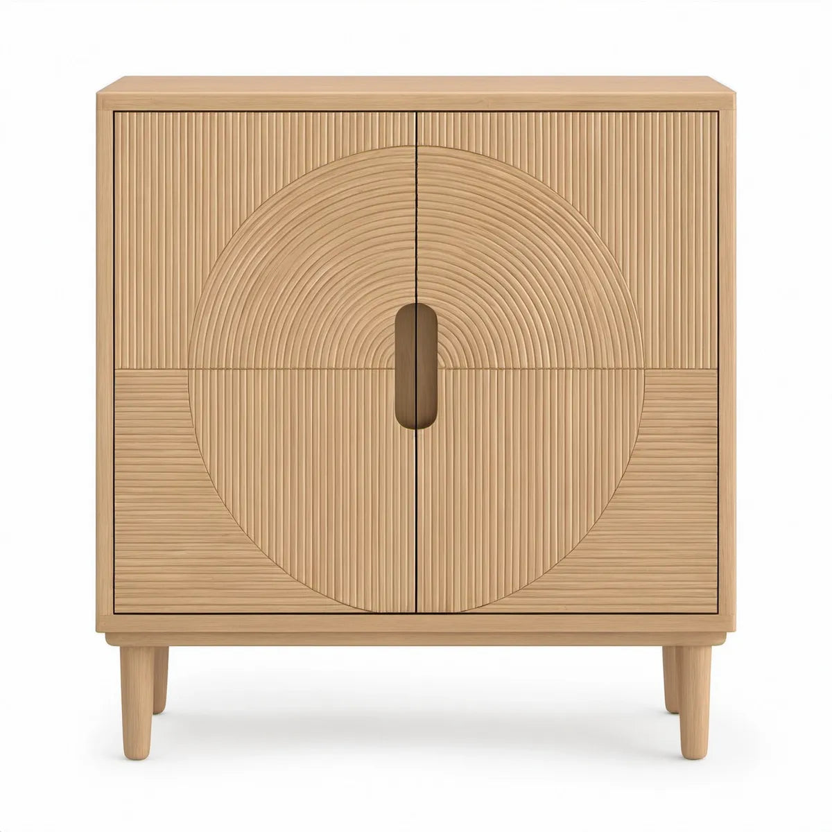 Aparador Alto Retangular em MDF Carvalho Claro com 2 Portas, 80 x 40 x 100 cm